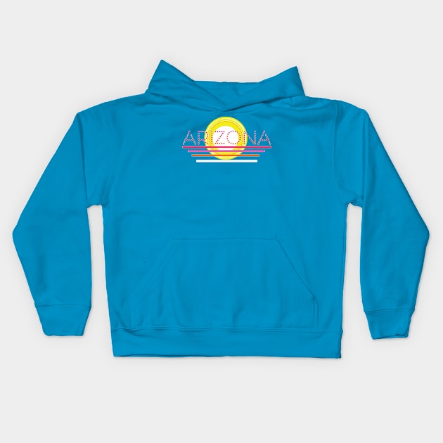 Retro Arizona Sunshine (Colorful) Kids Hoodie by cricky